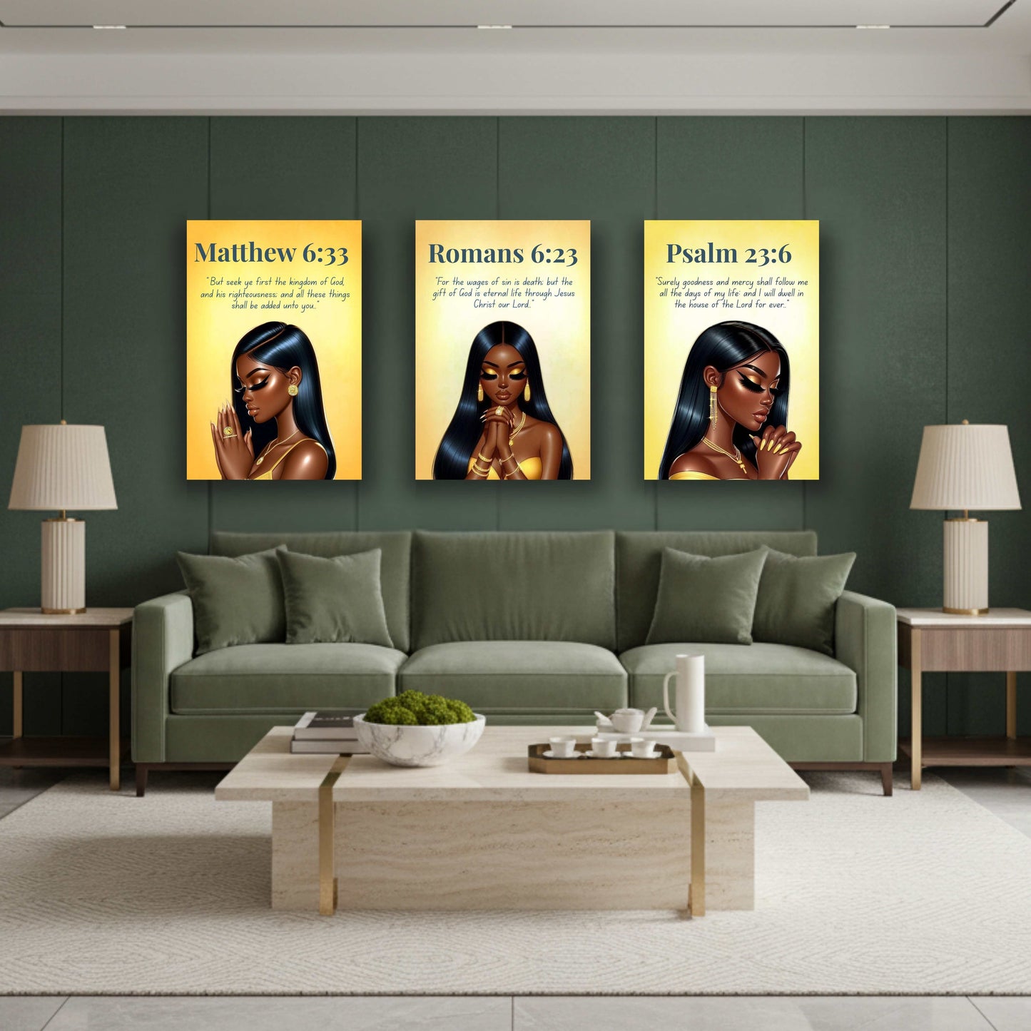 Prayer Warriors Collection – Psalm 23:6 - Bible Verse Wall Art, Christian Faith Gift