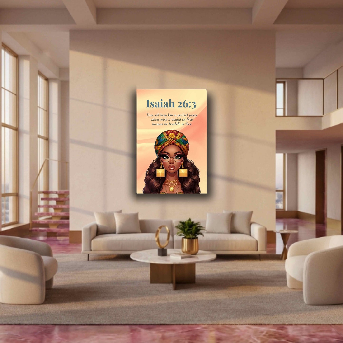 Courageous Faith Collection - Isaiah 26:3 - Bible Verse Canvas, Christian Wall Art