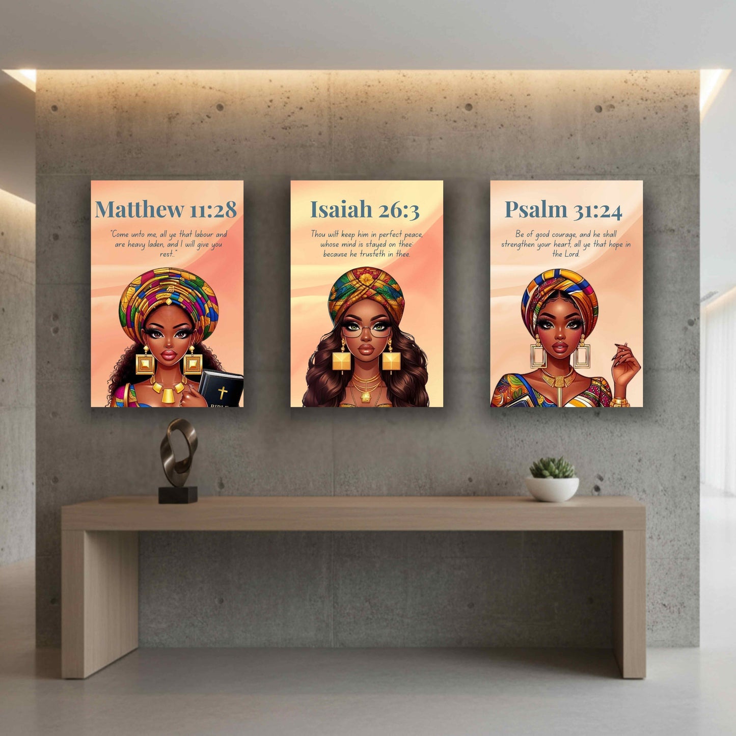 Courageous Faith Collection - Isaiah 26:3 - Bible Verse Canvas, Christian Wall Art
