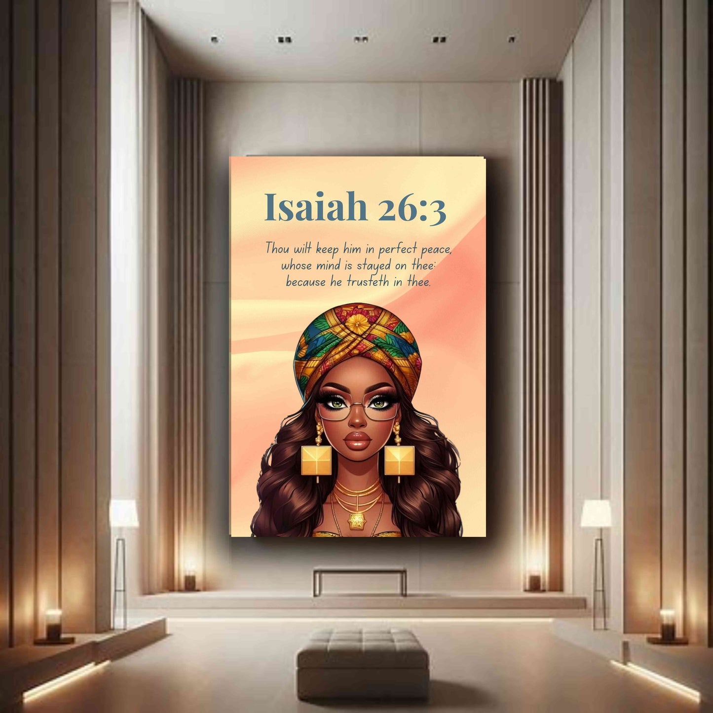 Courageous Faith Collection - Isaiah 26:3 - Bible Verse Canvas, Christian Wall Art