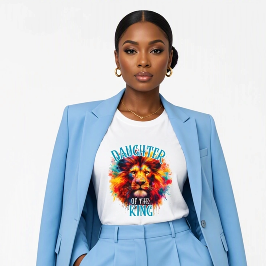 "Daughter Of The King" -  Inspirational Faith Based Women's Graphic Cotton T-Shirt