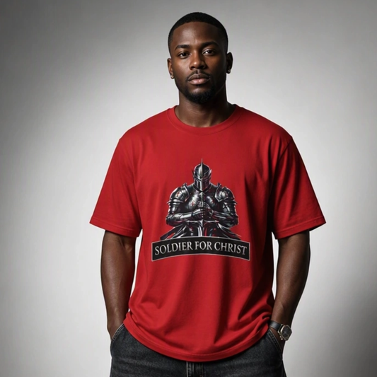 "Soldier for Christ Tee" - inspirational Christian Men's Shirt, Faith-Based Gift